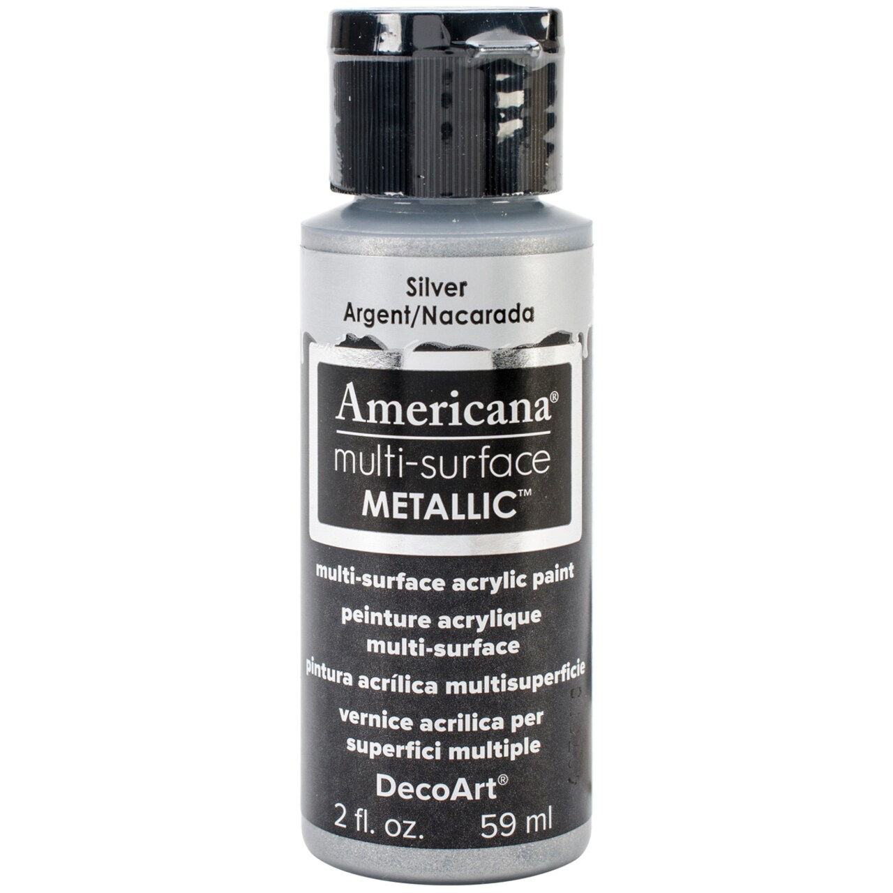Multipack of 3 - Americana Multi-Surface Metallic Acrylic Paint 2oz-Silver